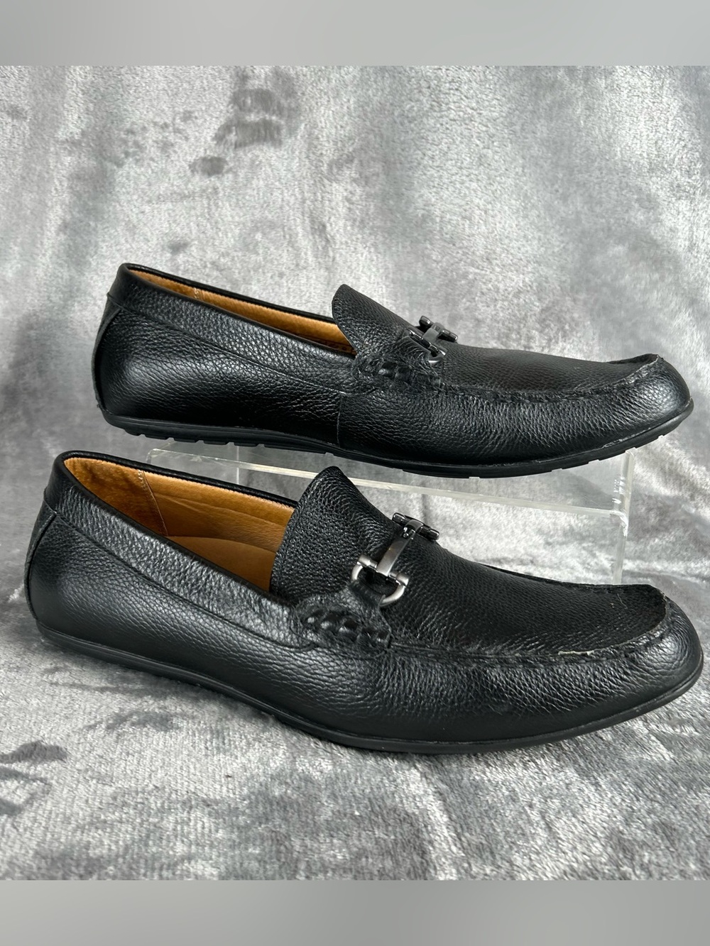 Vionic Mason Loafers Men’s Size 10.5 Black Suede Slip-On Driving Shoes Horsebit